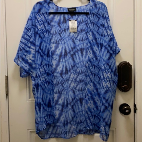 Joe Boxer Tops - Joe Boxer / Chiffon Blue Tie Dye Kimono NWT 2X/3X